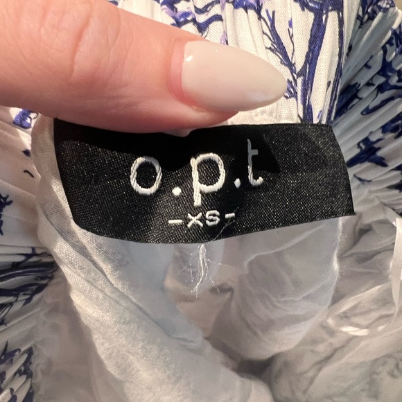 O.p.t Thalia midi skirt in XS - blue and white print - Picture 4 of 5